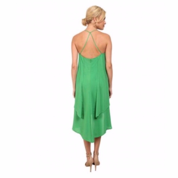 NWT $268 Rebecca‎ Minkoff Lena Silk Midi Dress in Amazon Green [SZ Small ] - Picture 7 of 8